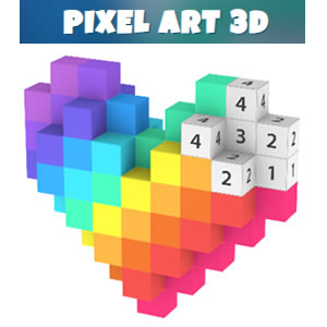 pixel art 3d coloriage par número