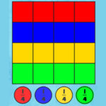 DRAPEAUX des FRACTIONS: Colorier la grille