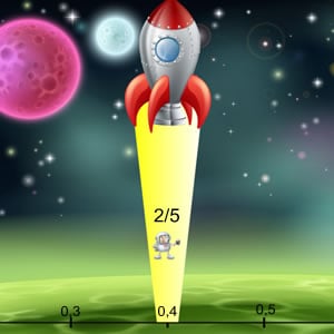 jeu de placer les fractions sur le droite gradue