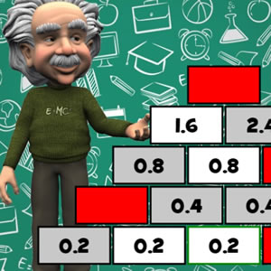 pyramide mathématique avec des nombres décimaux