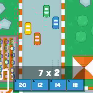 jeu de rallye de multiplication