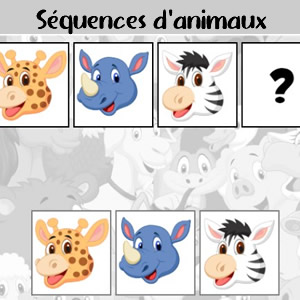 jeu de suite logique d'animaux pour enfants