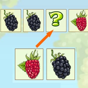 jeu en ligne de suites logiques avec fruits pour les enfants