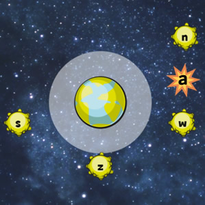 Jeu de DACTYLOGRAPHIE VITESSE avec des Météorites