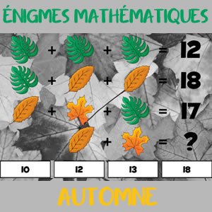 jeu énigmes mathçematiques en automne