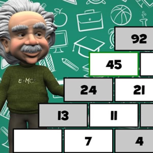 jeu en ligne addition avec la pyramide avec Einstein