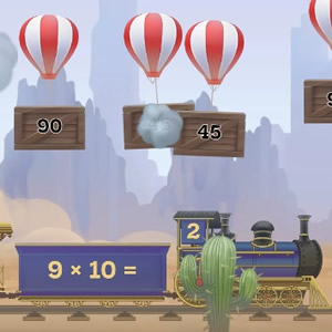 jeu train multiplication 9