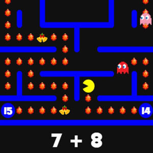 jeu en ligne de Pacman Mathematique à Noel