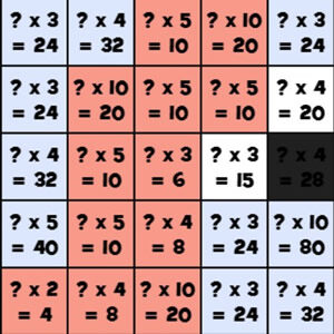 jeu de coloriage magique de multiplication de mosaiques