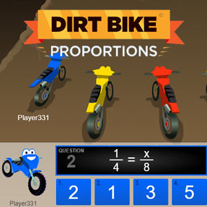 dirt bike proportions jeu d'arcademics