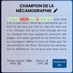 CHAMPION DE LA MÉCANOGRAPHIE: Réécrire un Texte en Français