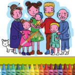 Coloriage de Dessins de Famille