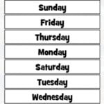Ordonner les JOURS de la SEMAINE en ANGLAIS