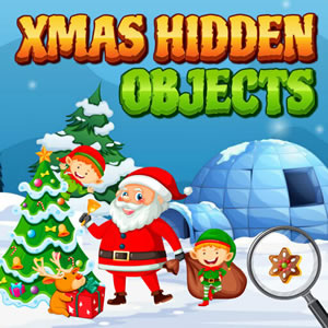 jeu de recherche d'objects cachés de noël