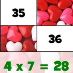 Puzzle Tables de Multiplication Saint-Valentin