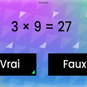 Table de 3: Vrai ou Faux jeu de maths en ligne